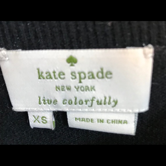 Kate Spade Black 3/4 sleeve wool sweater XS - Picture 3 of 3